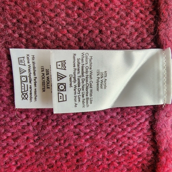 Eddie Bauer Ombre Crochet Open Front Burgundy Women's Sweater Size S - Picture 8 of 8